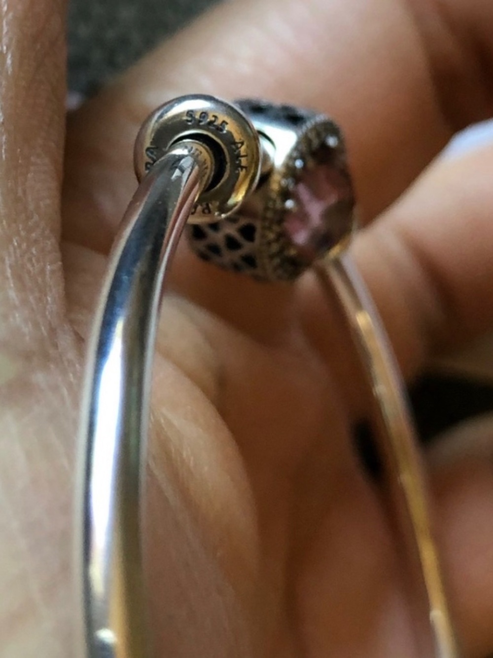 Authentic Pandora Bracelet Bangle Charm & Stoppers - Picture 5 of 7